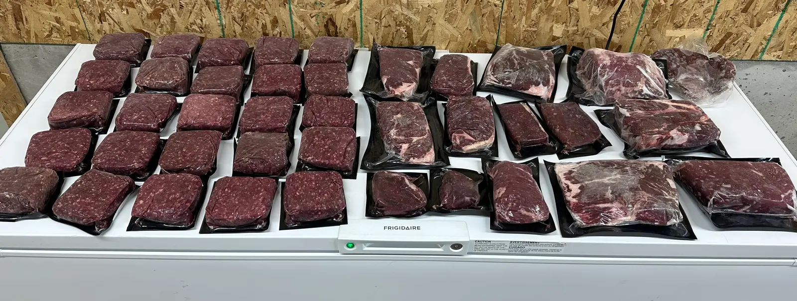 50 lb Piedmontese beef bulk bundle — freezer-filling ground beef, roasts, and steaks from Spring Lake Cattle, pasture-raised in Rupert, Idaho